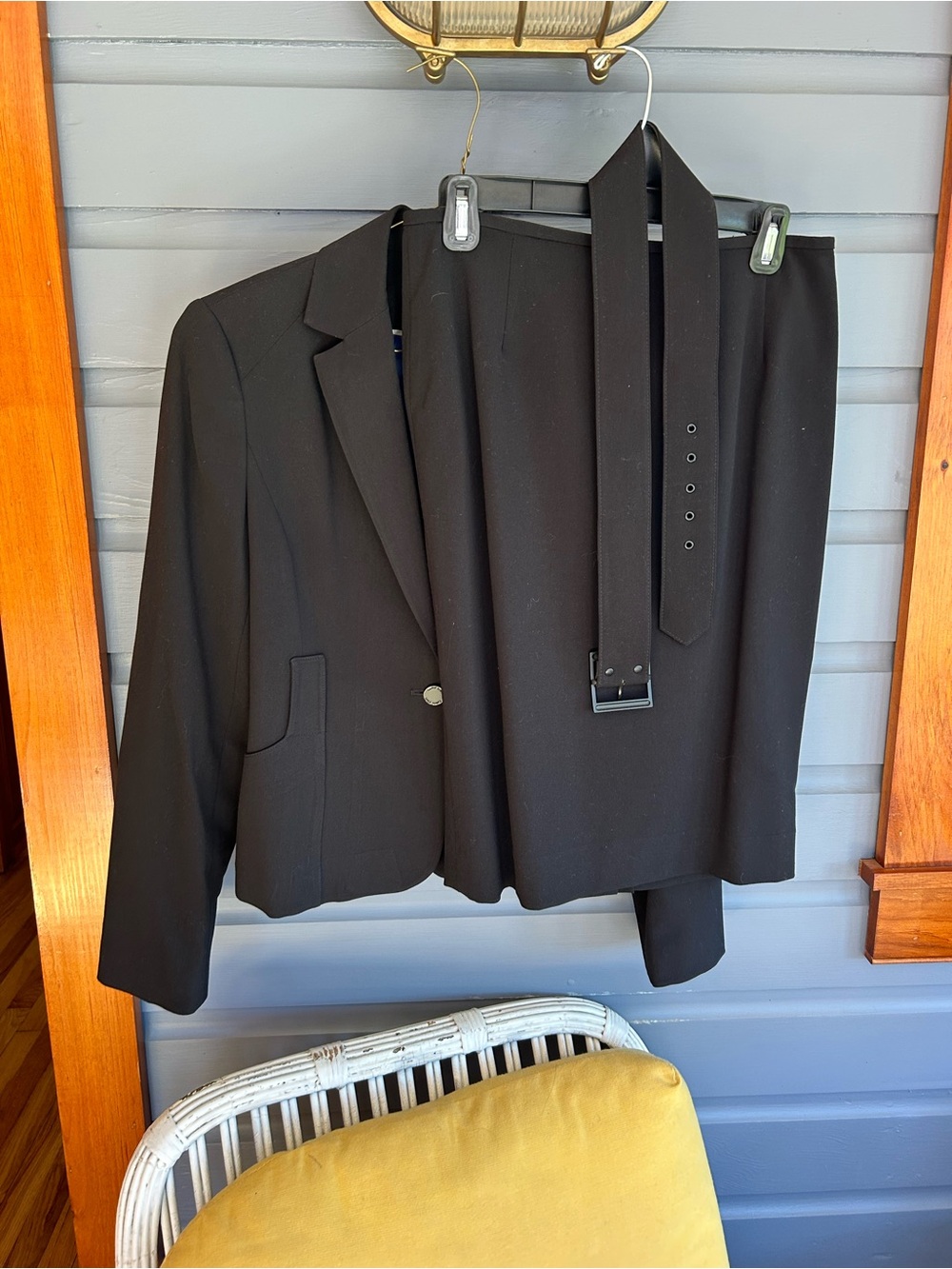 Calvin Klein Black Women's Blazer, Skirt & Belt Set